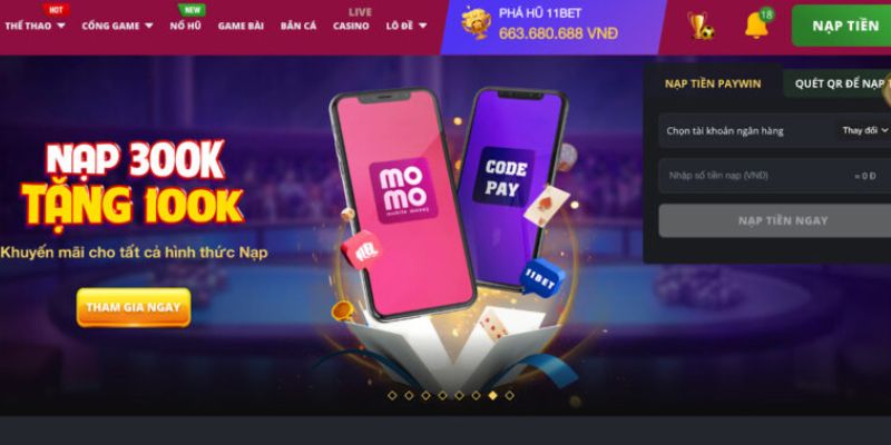 Hướng dẫn nạp tiền 11BET mất 2 phút